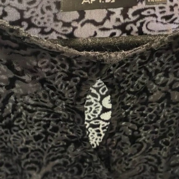 Black Velvet Burnout Midi Dress Damask Sheath Goth Academia Vamp Sexy Apt 9 PXL - Picture 8 of 11